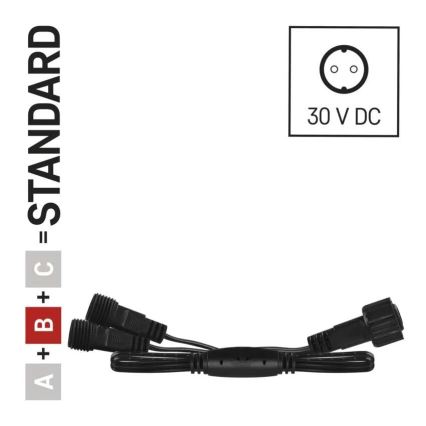 Outdoor splitter cable for connecting string lights, 0.5 m, IP44