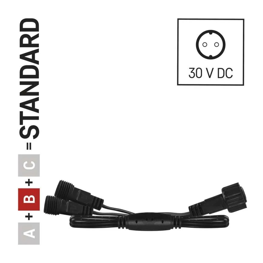 Outdoor splitter cable for connecting string lights, 0.5 m, IP44