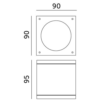 Outdoor spotlight 1xGU10/35W/230V IP54 angular black