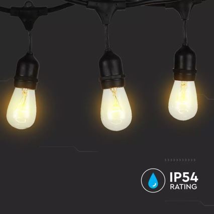 Outdoor STRING string lights 15m 15xE27/25W/230V IP54