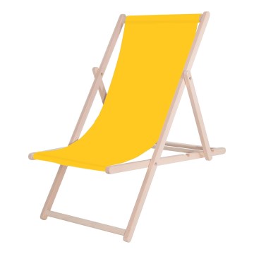 Outdoor Sun Lounger Yellow/Beech