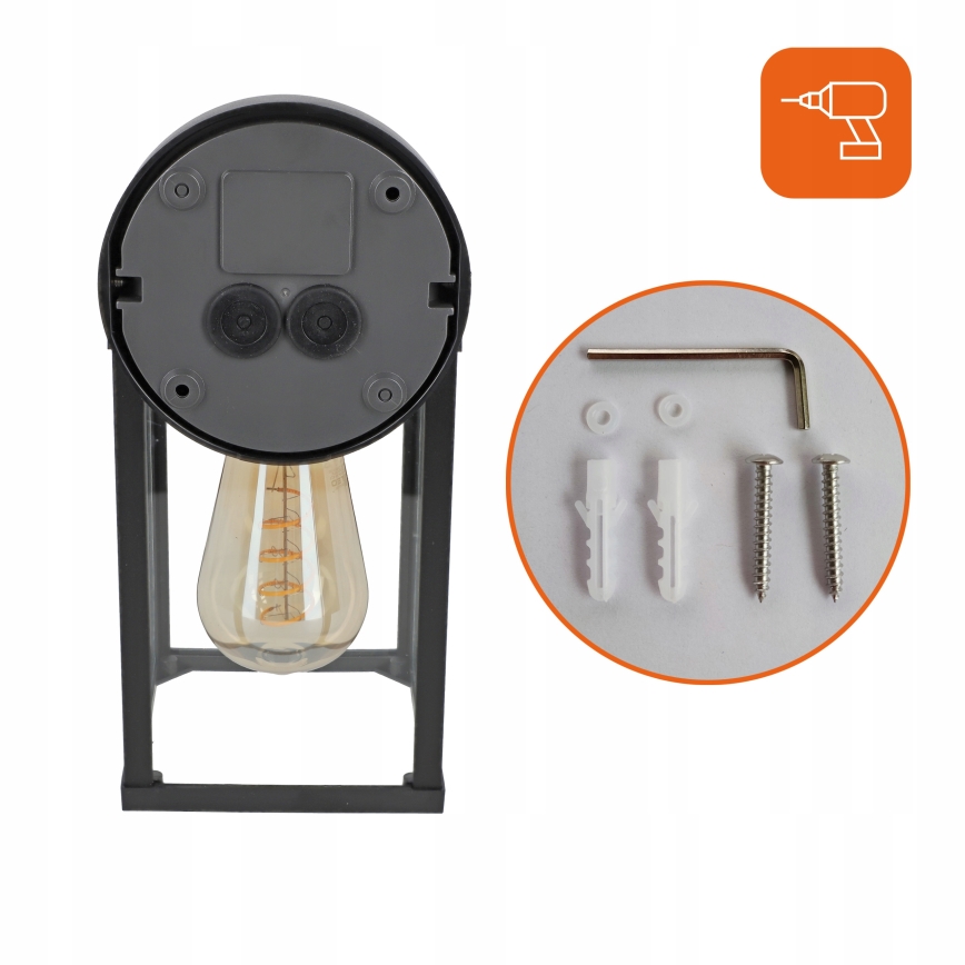 Outdoor wall lamp 1xE27/25W/230V IP54 black