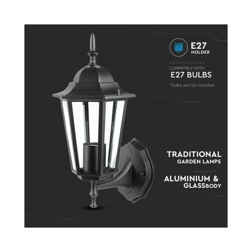 Outdoor wall lamp 1xE27/40W/230V IP44 black