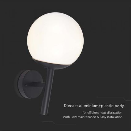 Outdoor wall lamp 1xE27/60W/230V IP44 black