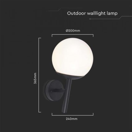 Outdoor wall lamp 1xE27/60W/230V IP44 black