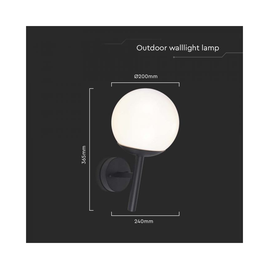 Outdoor wall lamp 1xE27/60W/230V IP44 black