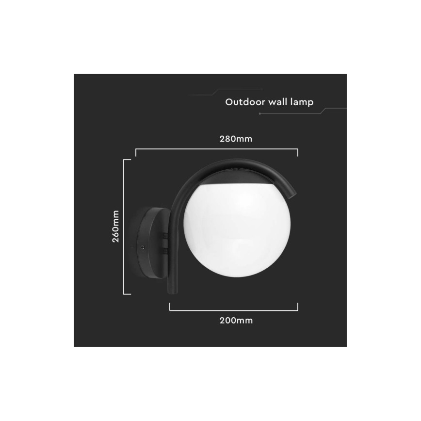 Outdoor wall lamp 1xE27/60W/230V IP44 black
