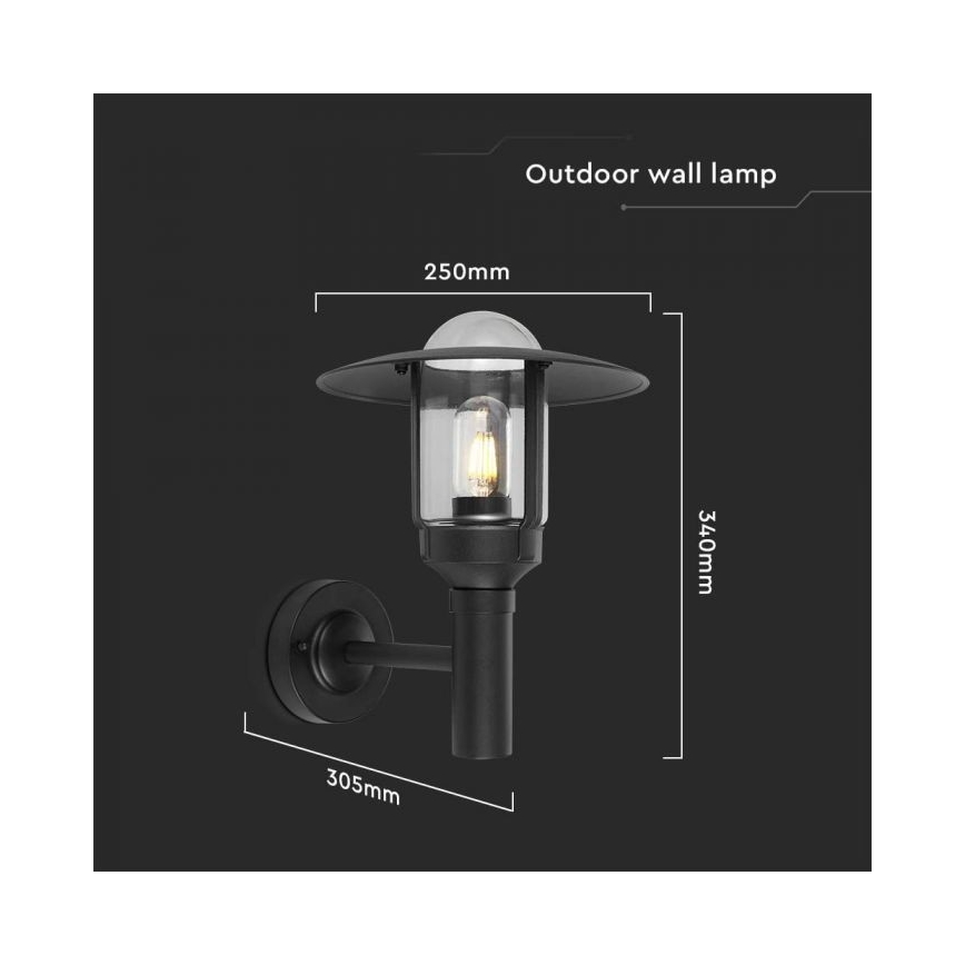 Outdoor wall lamp 1xE27/60W/230V IP44 black