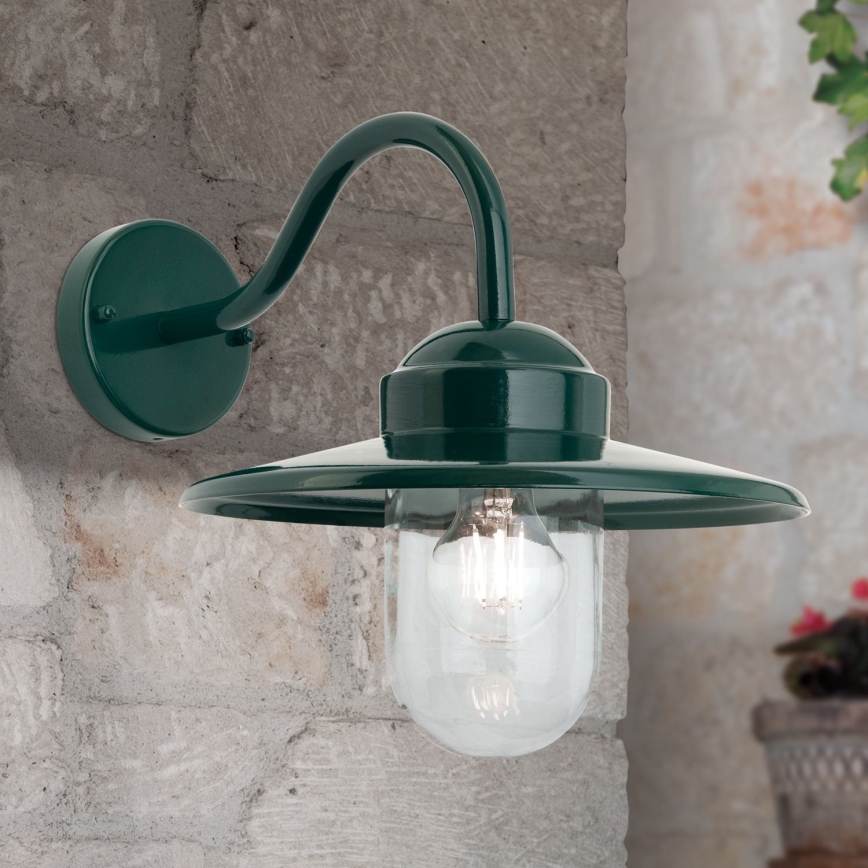 Outdoor wall lamp EDWARD 1xE27/60W/230V IP44 green