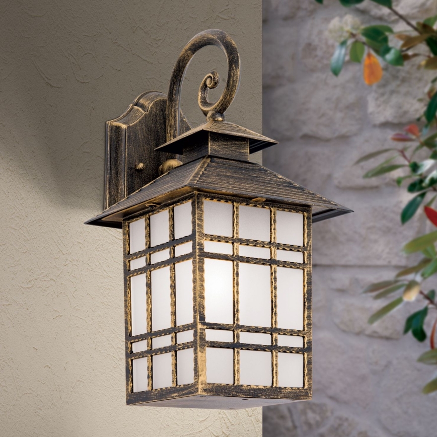 Outdoor wall lamp KIKO 1xE27/11W/230V IP44 bronze/patina