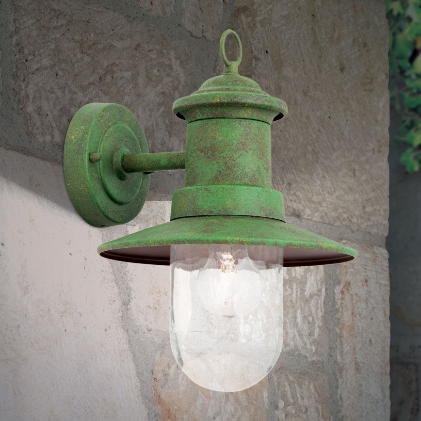 Outdoor wall lamp LEONIE 1xE27/60W/230V IP44 green