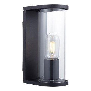 Outdoor wall light 1x E27/60W/230V IP44, black with smoked glass