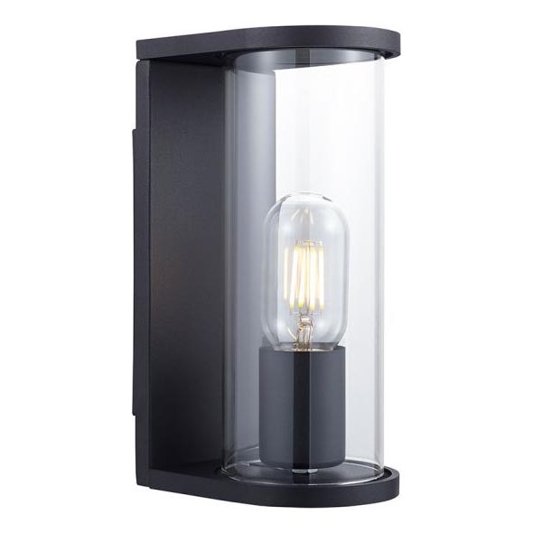 Outdoor wall light 1x E27/60W/230V IP44, black with smoked glass