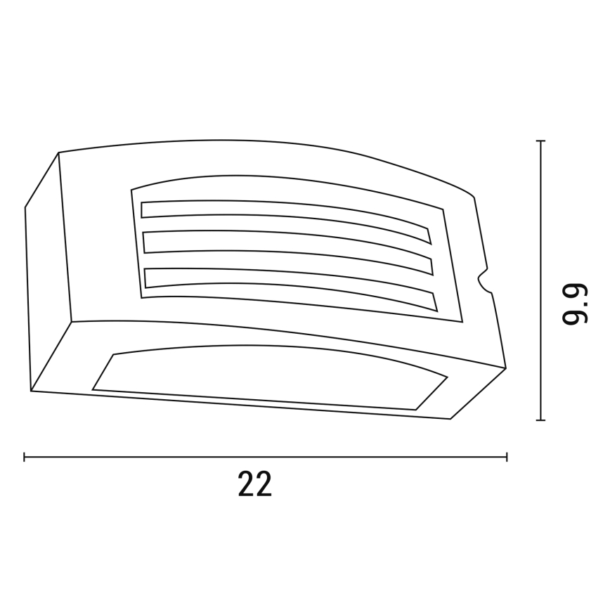 Outdoor wall light 1xE27/10W/230V IP54 grey