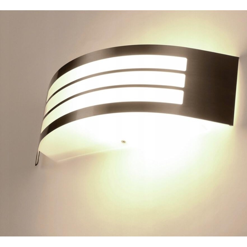 Outdoor wall light 1xE27/14W/230V IP44 matte chrome