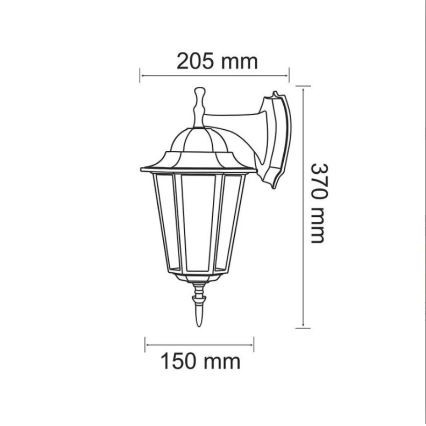Outdoor wall light 1xE27/20W/230V IP43 black