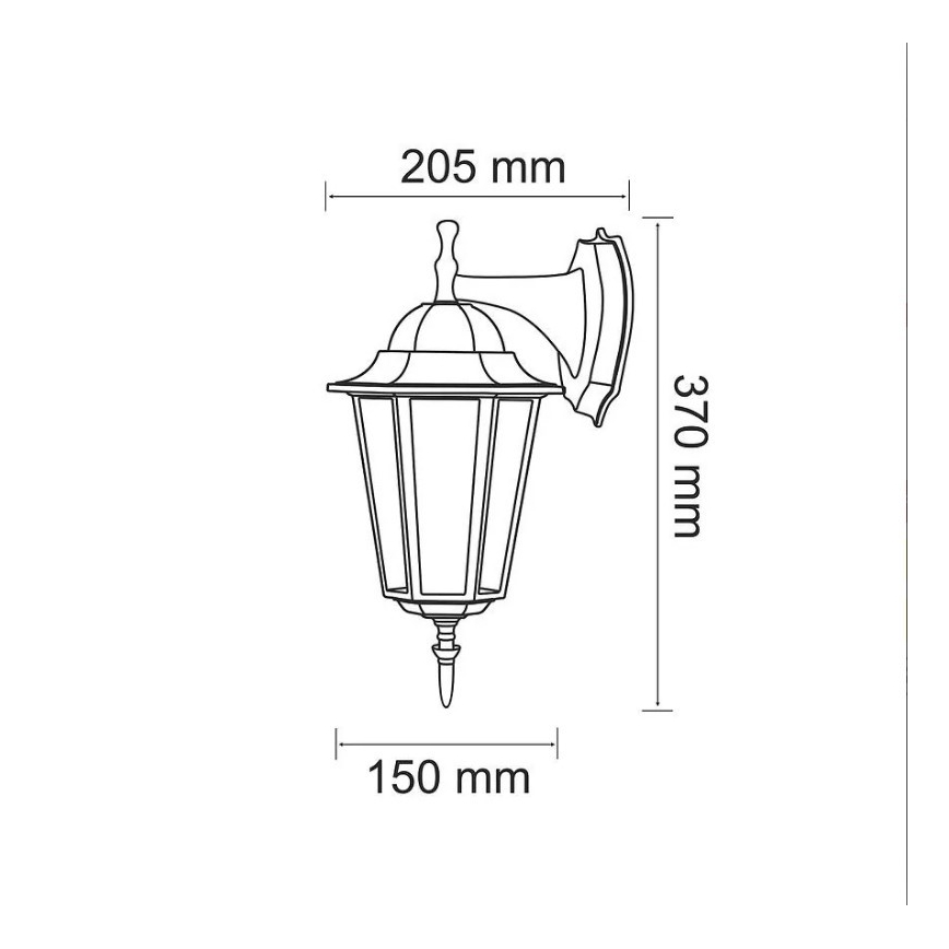 Outdoor wall light 1xE27/20W/230V IP43 black