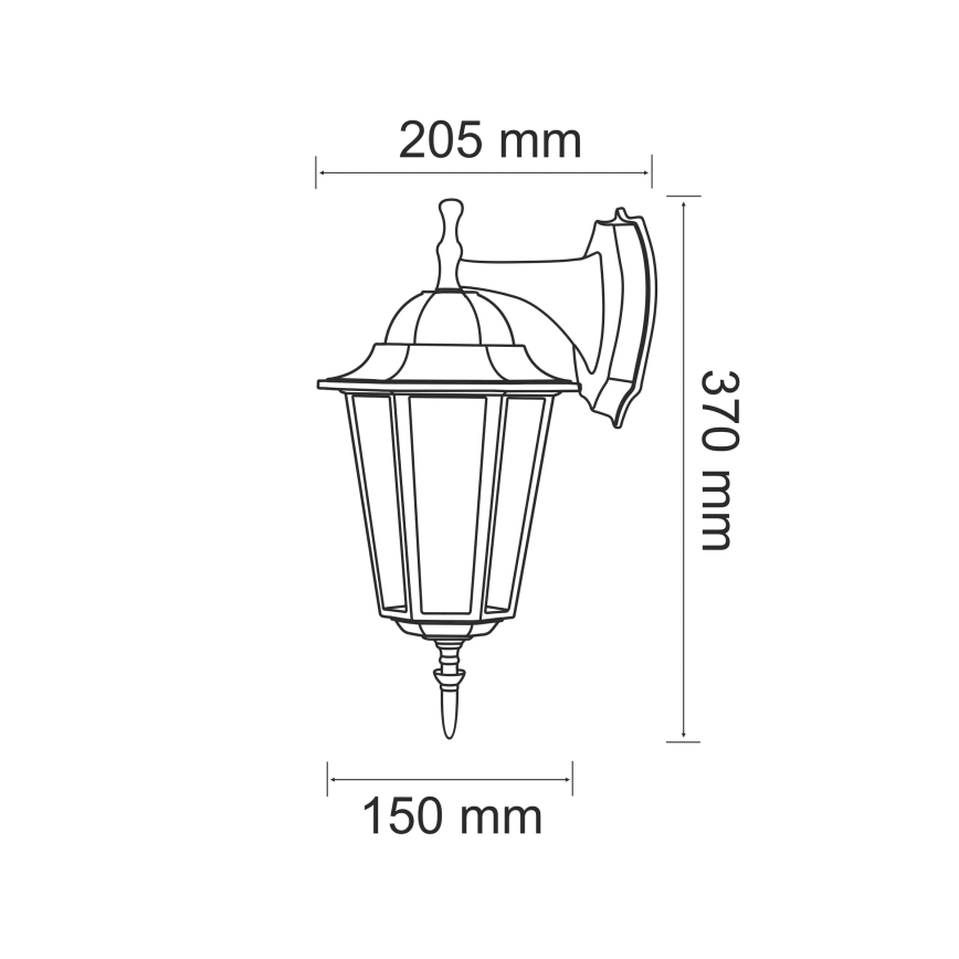 Outdoor wall light 1xE27/20W/230V IP43 patina