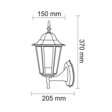 Outdoor wall light 1xE27/20W/230V IP43 patina