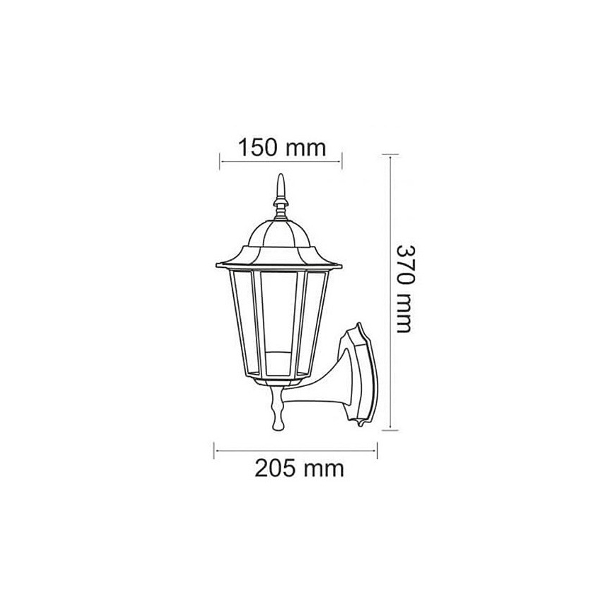 Outdoor wall light 1xE27/20W/230V IP43 patina