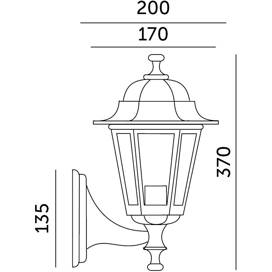 Outdoor wall light 1xE27/60W/230V IP44 black