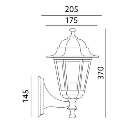 Outdoor wall light 1xE27/60W/230V IP44 black