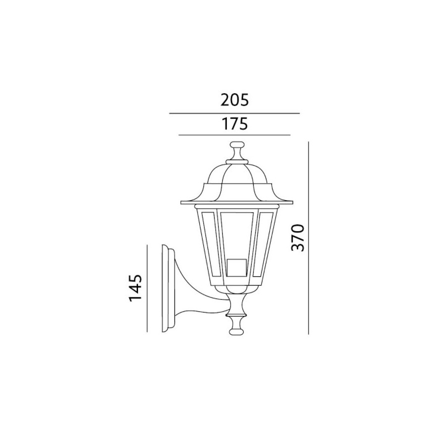 Outdoor wall light 1xE27/60W/230V IP44 black