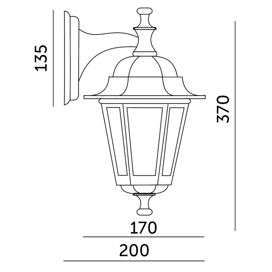 Outdoor wall light 1xE27/60W/230V IP44 black