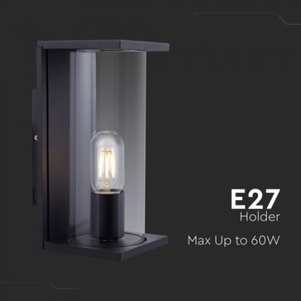 Outdoor wall light 1xE27/60W/230V IP44 black