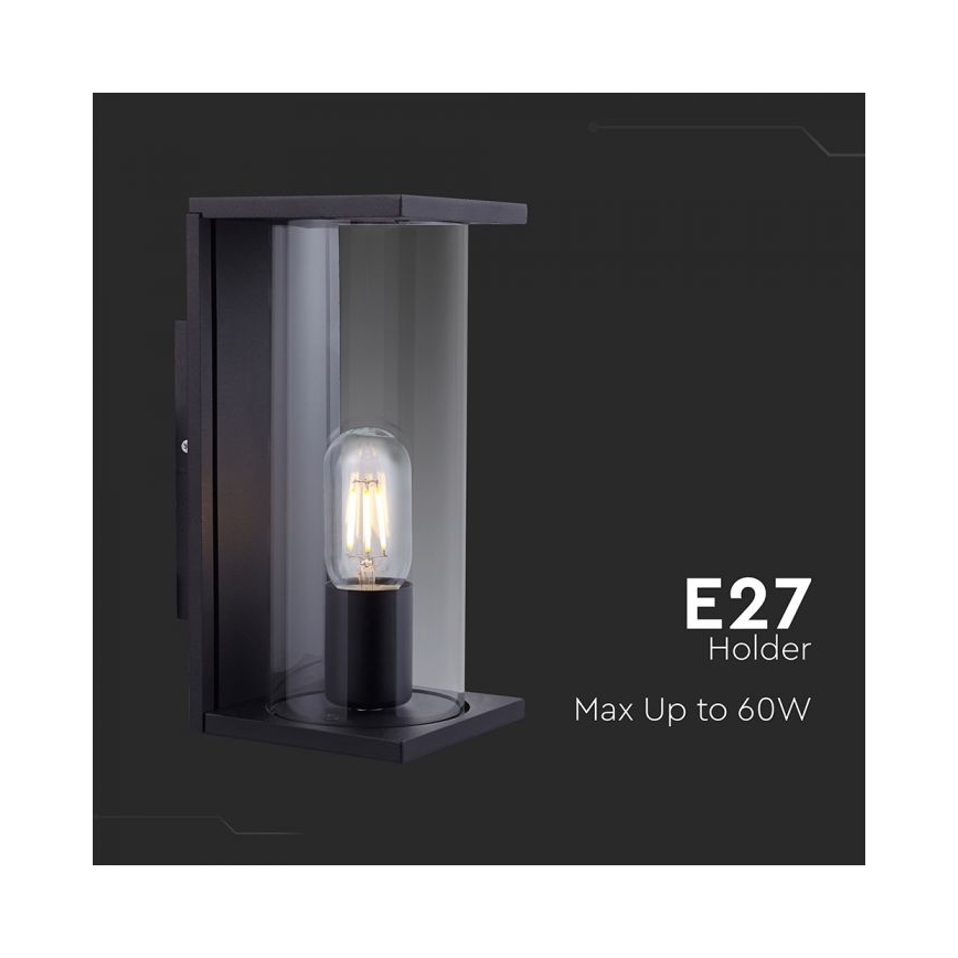Outdoor wall light 1xE27/60W/230V IP44 black