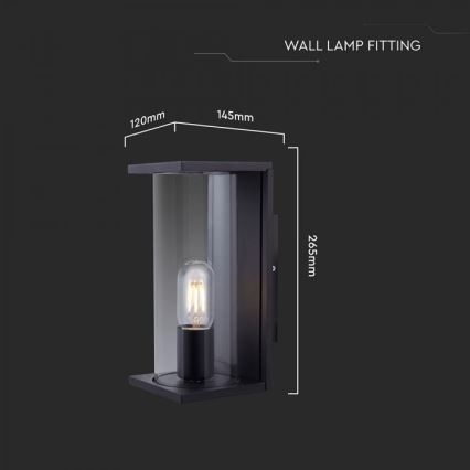 Outdoor wall light 1xE27/60W/230V IP44 black