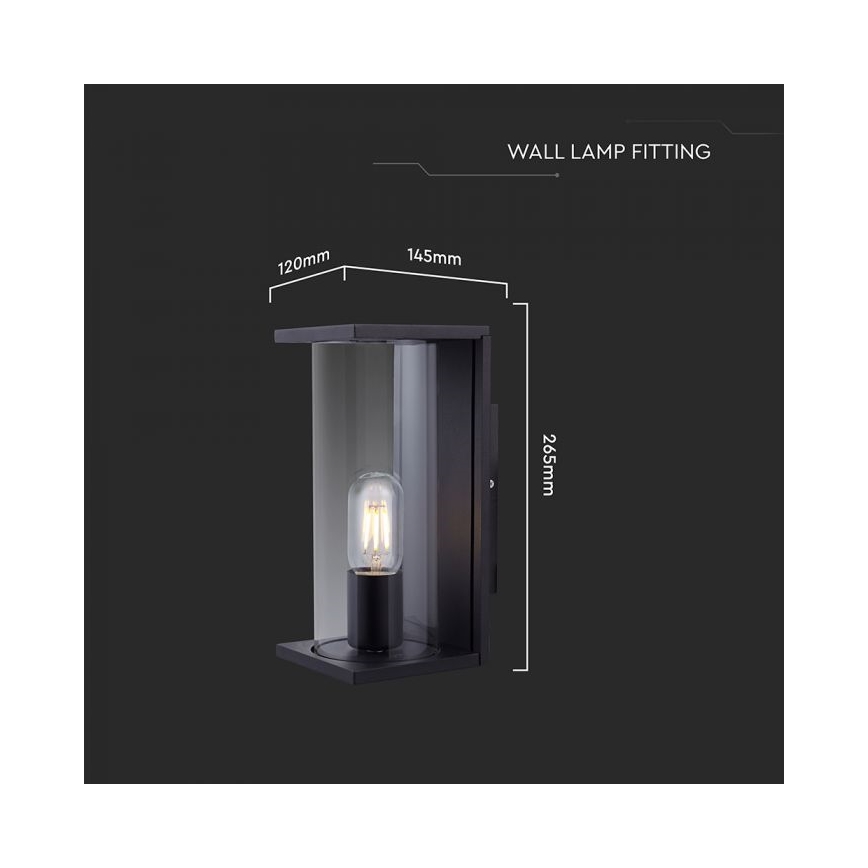 Outdoor wall light 1xE27/60W/230V IP44 black