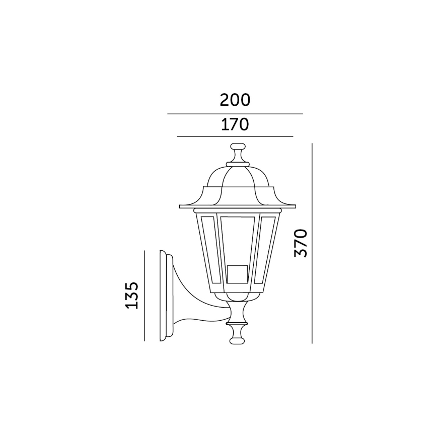 Outdoor wall light 1xE27/60W/230V IP44 white