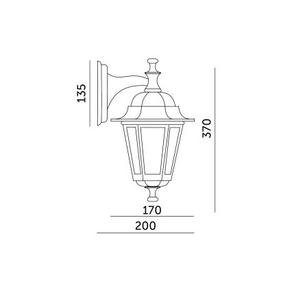 Outdoor wall light 1xE27/60W/230V IP44 white