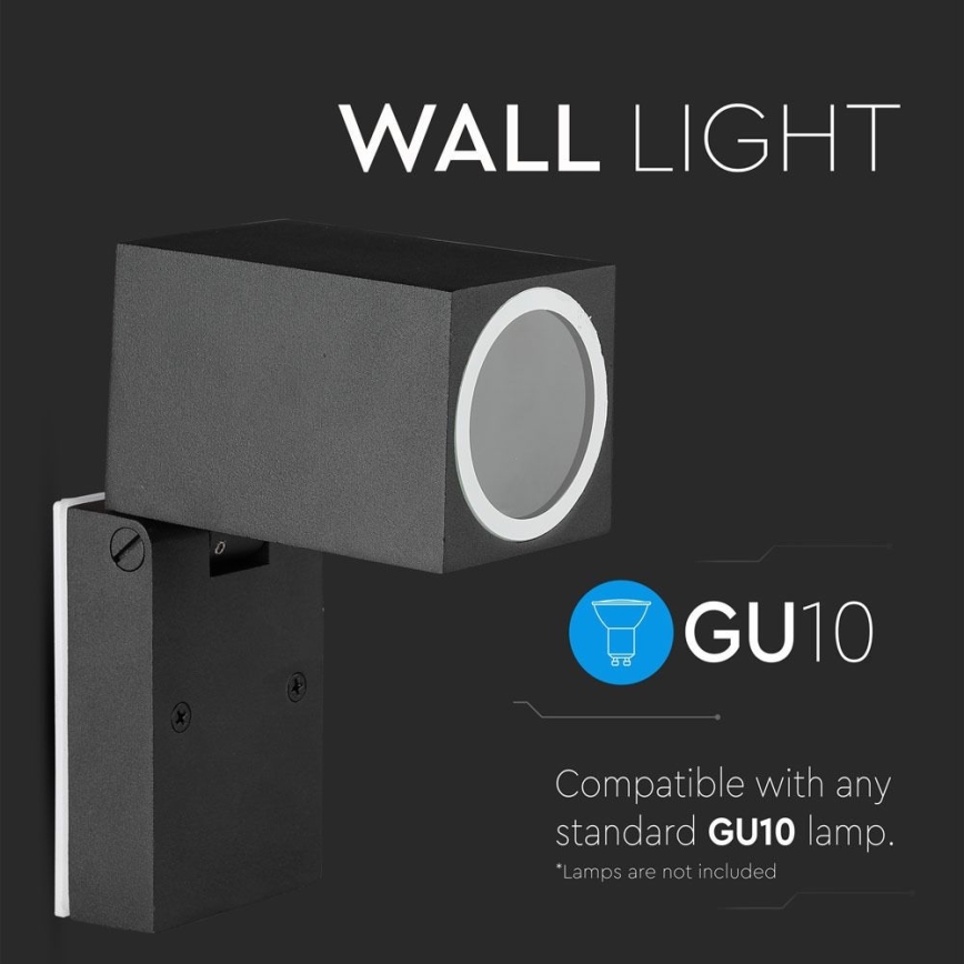 Outdoor wall light 1xGU10/35W/230V IP44 black