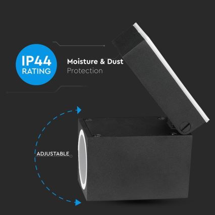 Outdoor wall light 1xGU10/35W/230V IP44 black