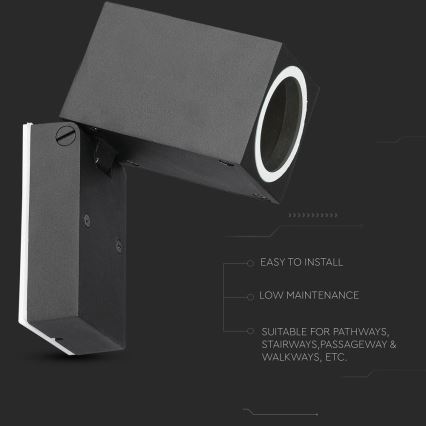 Outdoor wall light 1xGU10/35W/230V IP44 black