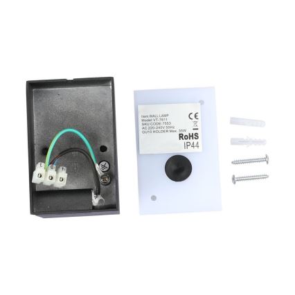 Outdoor wall light 1xGU10/35W/230V IP44 black