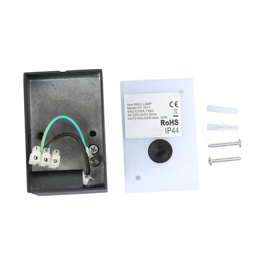 Outdoor wall light 1xGU10/35W/230V IP44 black