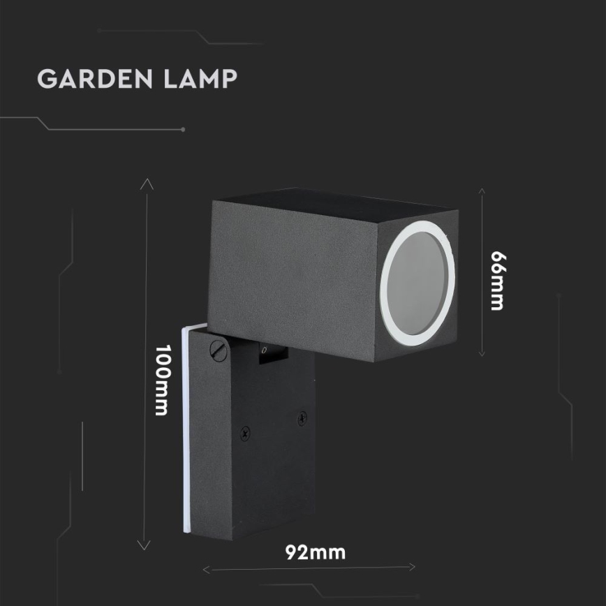 Outdoor wall light 1xGU10/35W/230V IP44 black