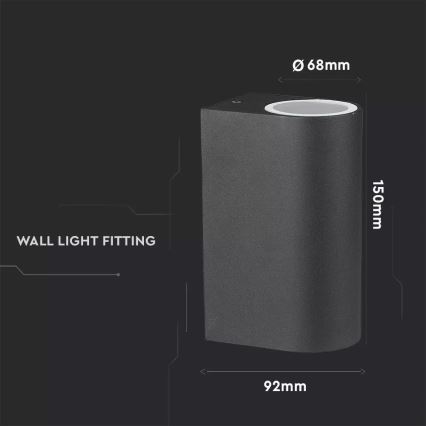 Outdoor wall light 2xGU10/20W/230V IP44