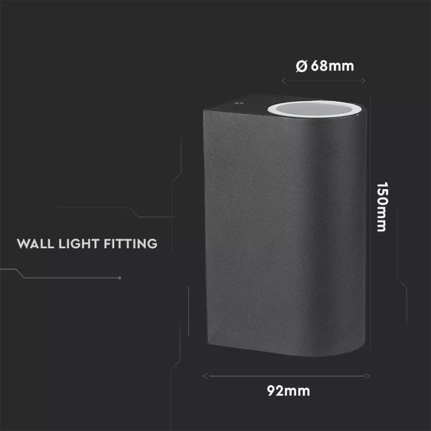 Outdoor wall light 2xGU10/20W/230V IP44