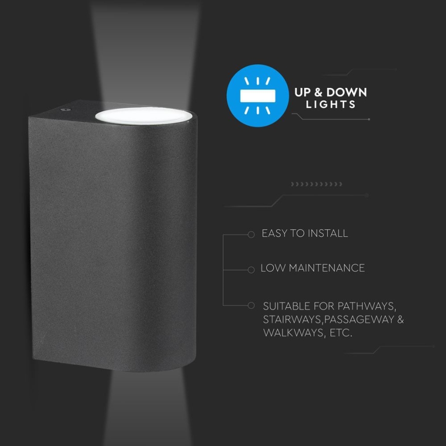 Outdoor wall light 2xGU10/20W/230V IP44