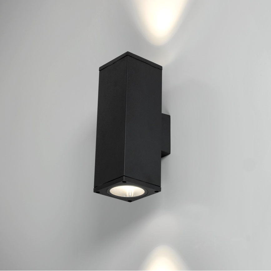 Outdoor wall light 2xGU10/35W/230V IP54 angular black