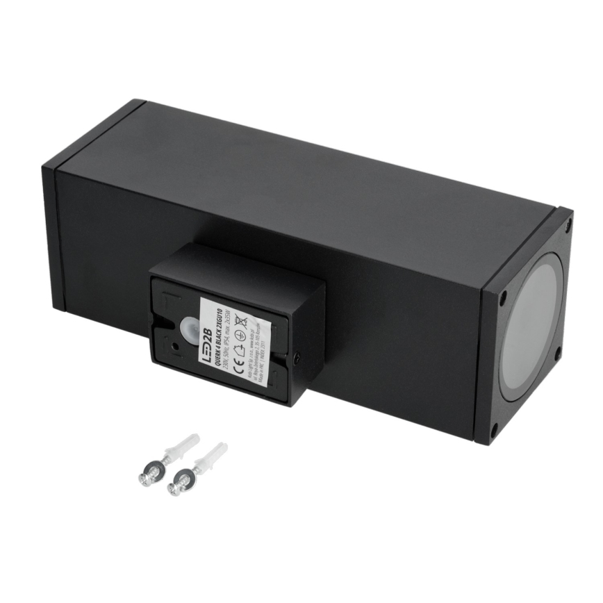Outdoor wall light 2xGU10/35W/230V IP54 angular black