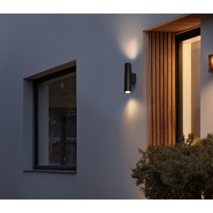 Outdoor wall light 2xGU10/35W/230V IP54 round black