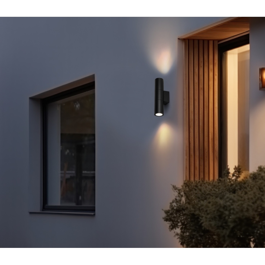 Outdoor wall light 2xGU10/35W/230V IP54 round black