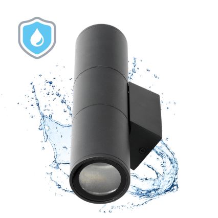 Outdoor wall light 2xGU10/35W/230V IP54 round black