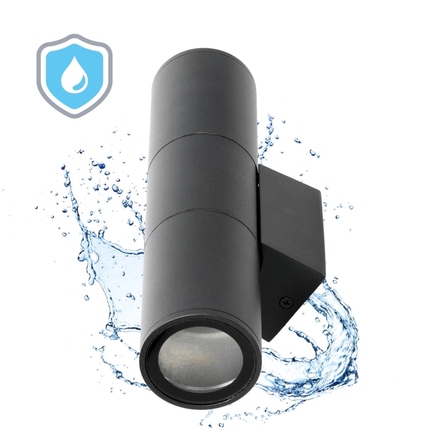 Outdoor wall light 2xGU10/35W/230V IP54 round black