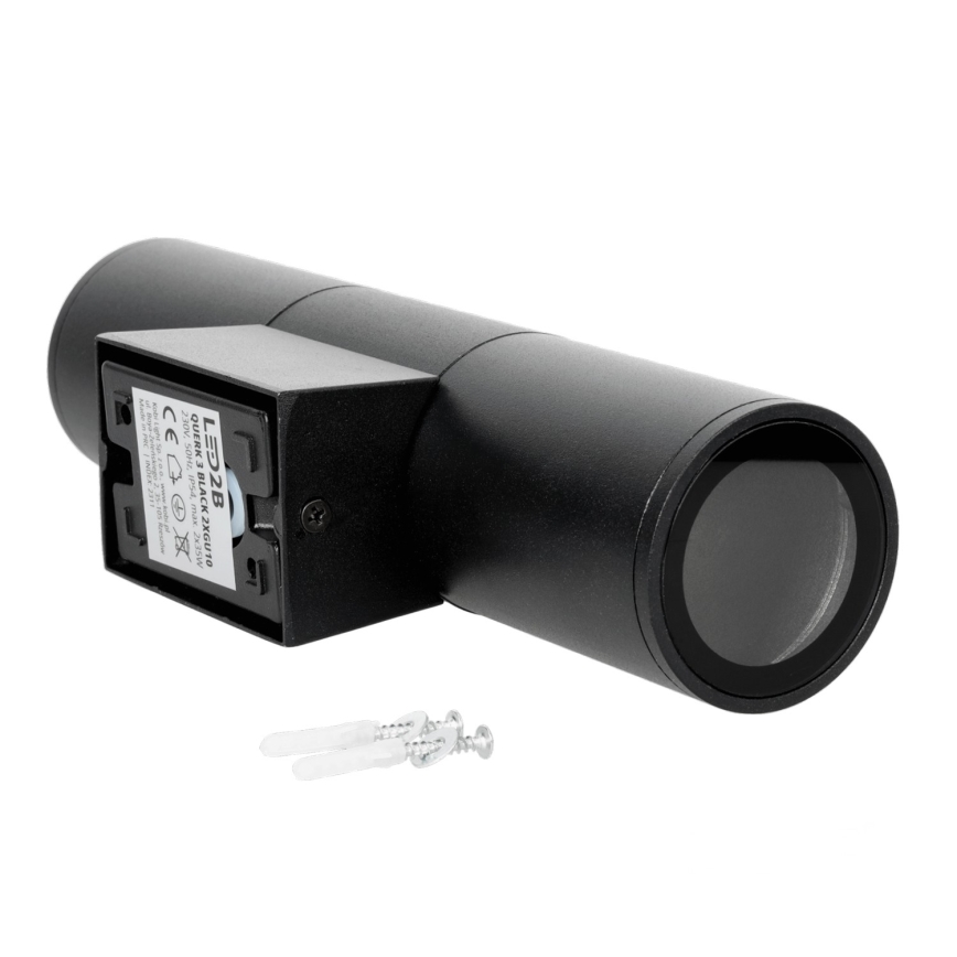Outdoor wall light 2xGU10/35W/230V IP54 round black